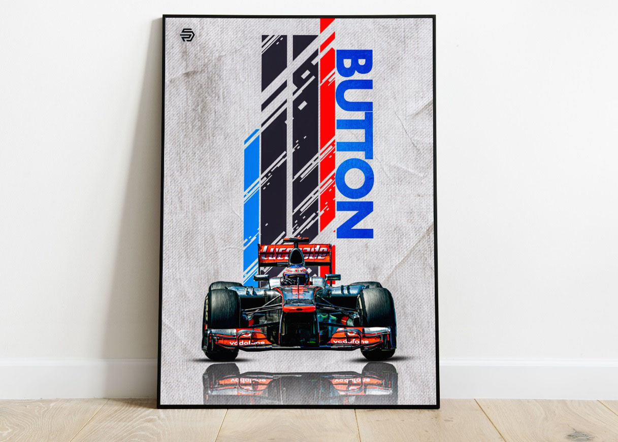 Formula 1 Poster Jenson Button Mclaren Mercedes
