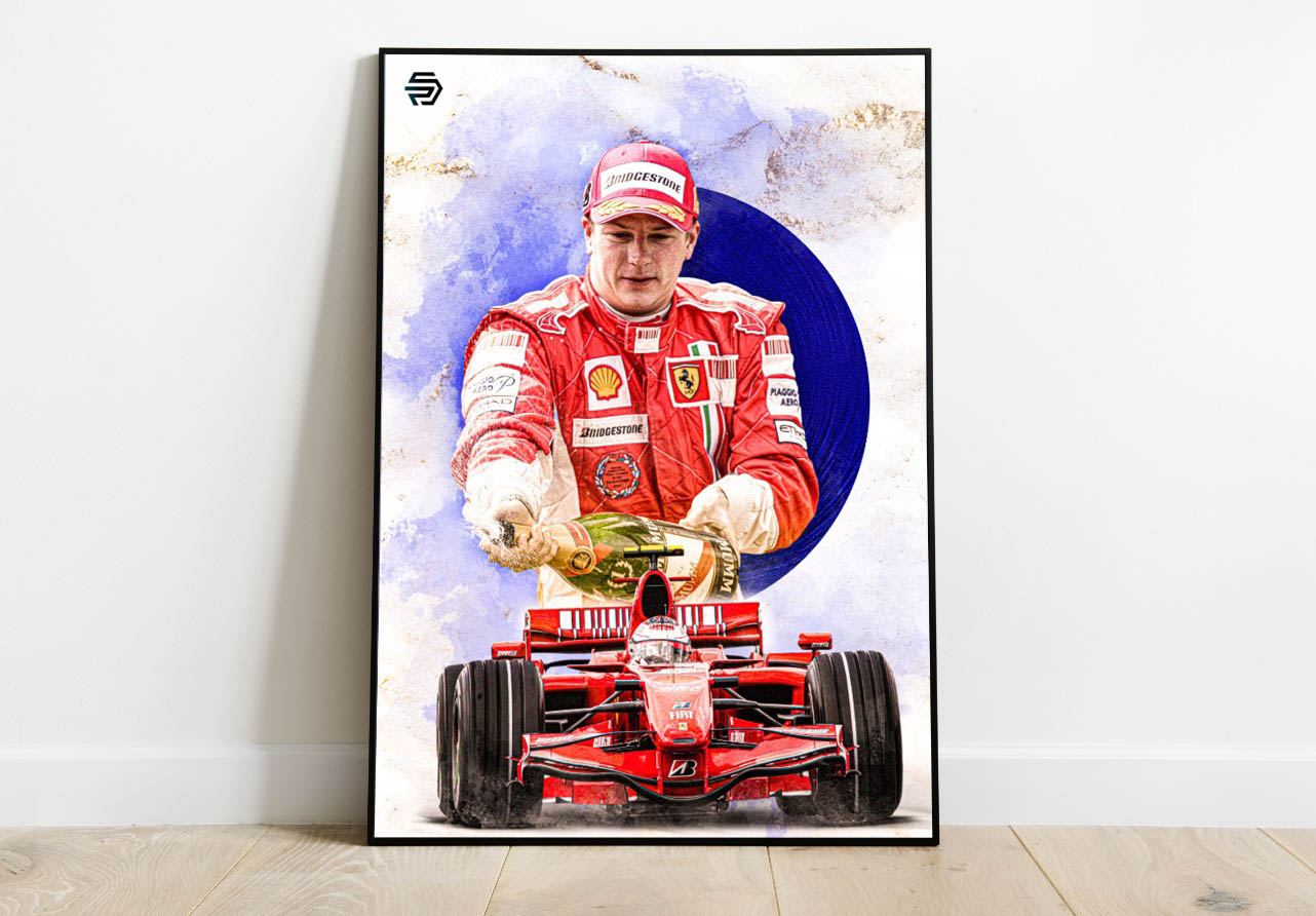 Poster F1 Kimi Raikkonen Ferrari Temporada 2007