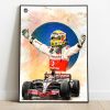 Diseño Poster Hamilton Formula 1 Mclaren