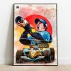 Diseño Poster Formula 1 Fernando Alonso con el equipo Renault en 2005