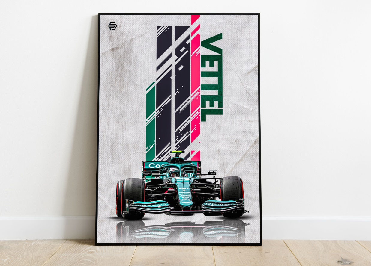 Poster F1 Sebatian Vettel Aston Martin Formula 1 2021