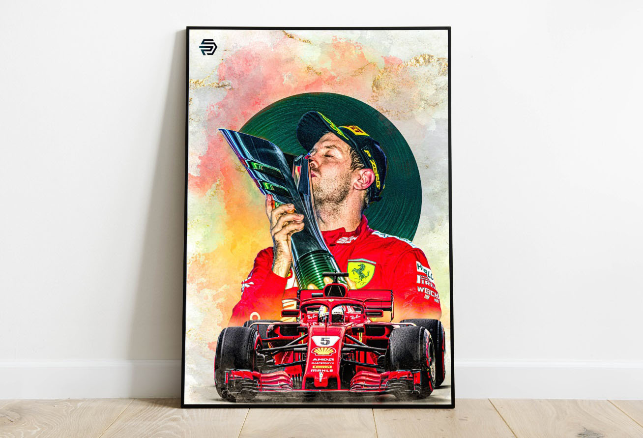 Poster Formula 1 Vettel Ferrari