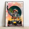 Diseño Poster Vettel F1 con el equipo Red Bull en Formula 1