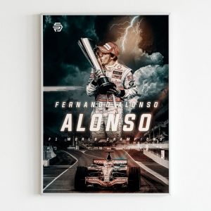 Fernando Alonso F1 Poster Mclaren Formula 1