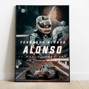 Fernando Alonso F1 Poster Renault Formula 1
