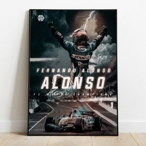 Fernando Alonso y Briatore F1 Poster Renault Formula 1