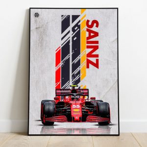 Formula 1 Poster Carlos Sainz Ferrari Team