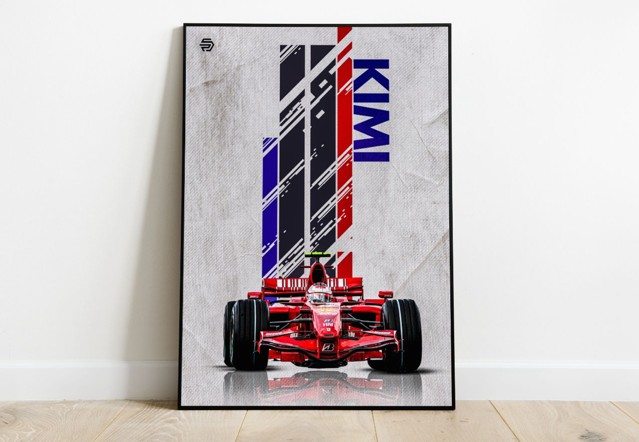 Kimi Raikkonen Poster F1 Ferrari Temporada 2007