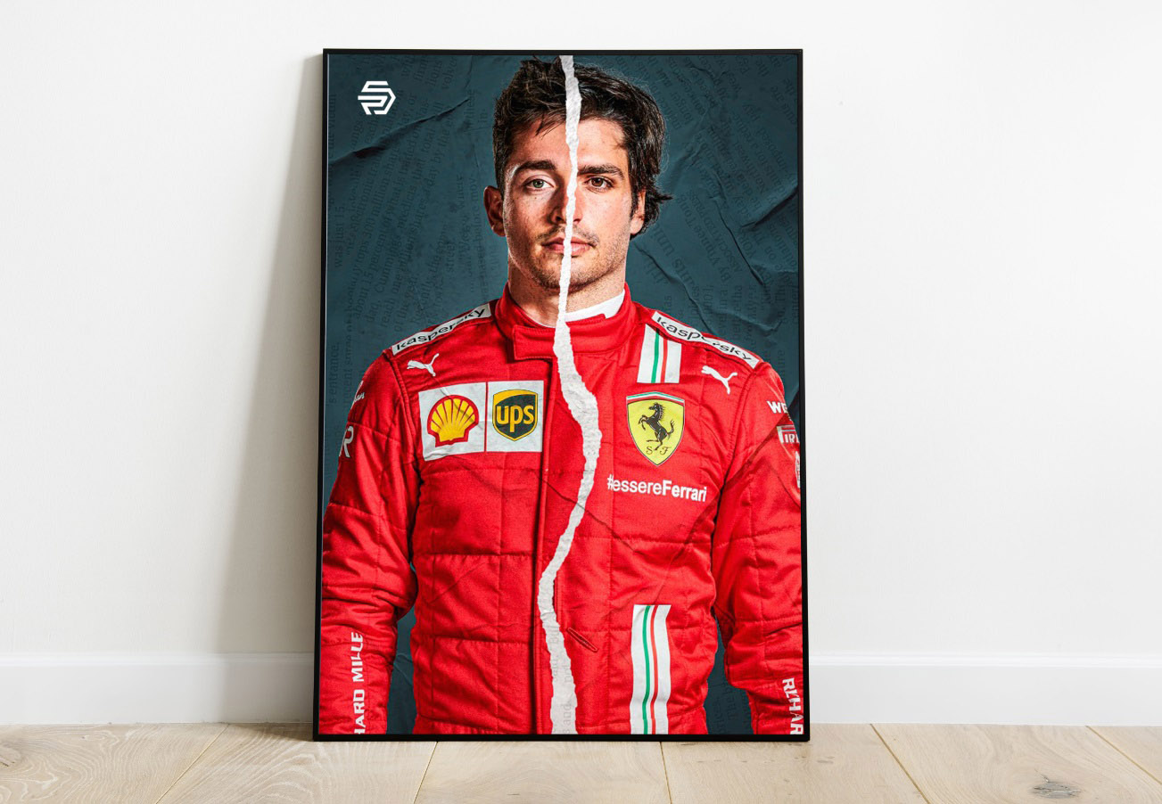 Poster Leclerec vs Sainz Ferrari Team 2021
