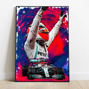 Hamilton Poster Mercedes Formula 1 Livery Plateado