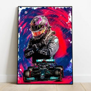 Hamilton Poster Mercedes Formula 1 Livery Black
