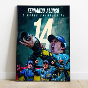 Alonso Poster World Champion Formula 1 Renault