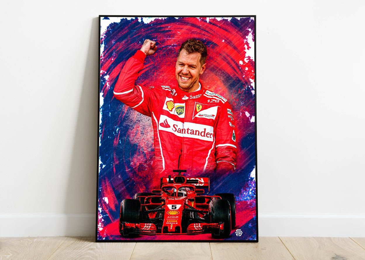 F1 Poster Sebastian Vettel Ferrari