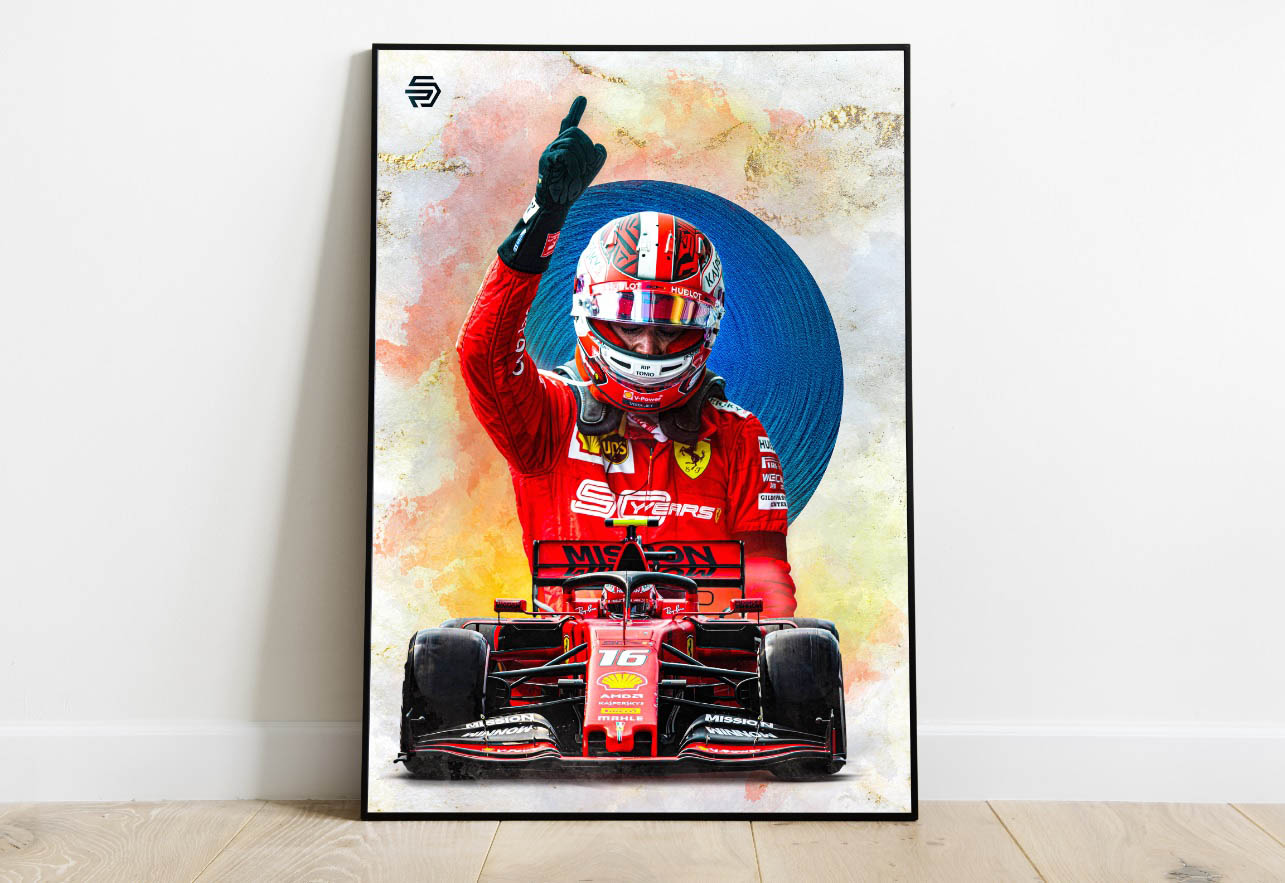 Poster Leclerc Ferrari Team 2021 Formula 1