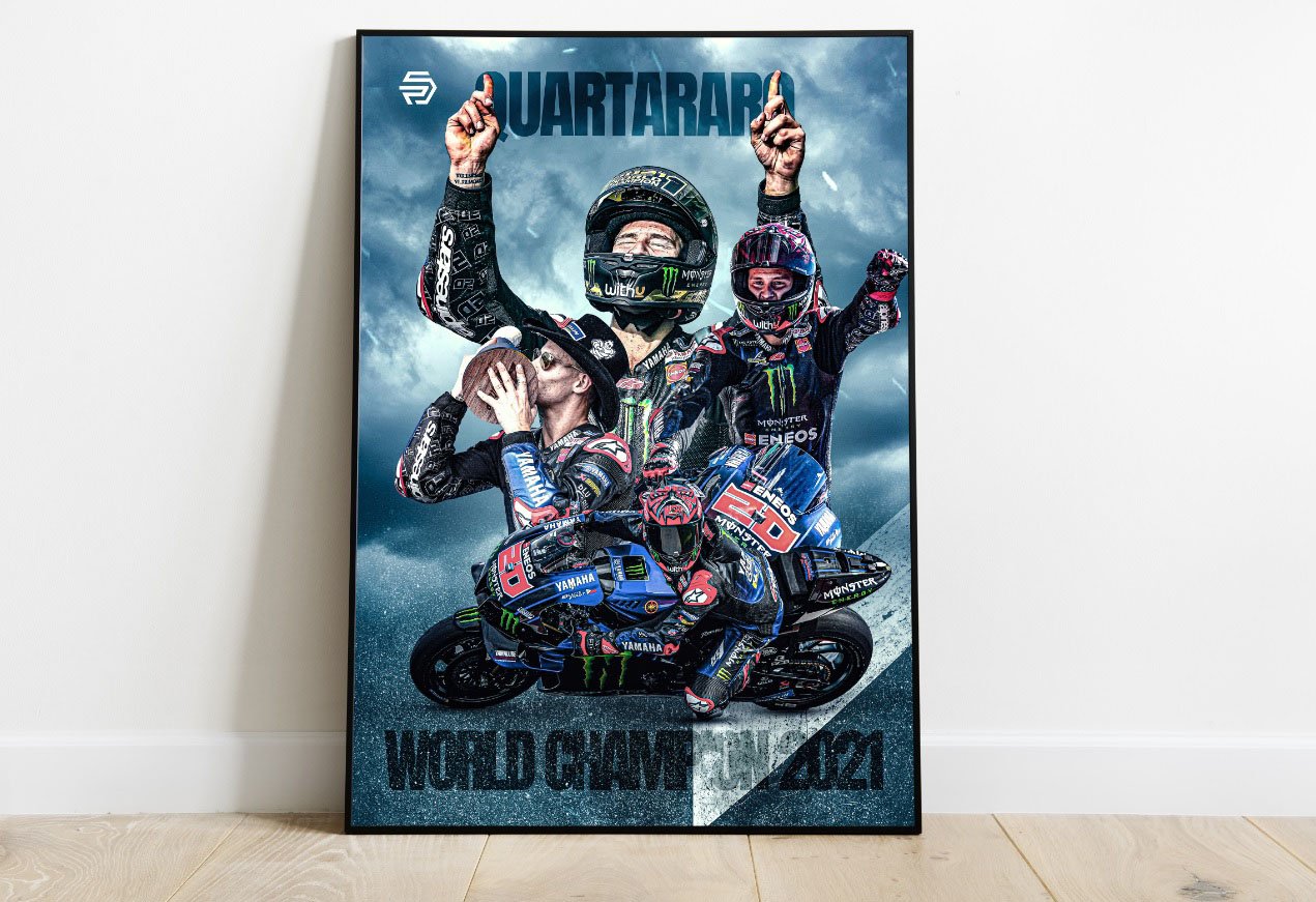 Poster Fabio Quartararo World Champion Moto Gp 2021 Yamaha