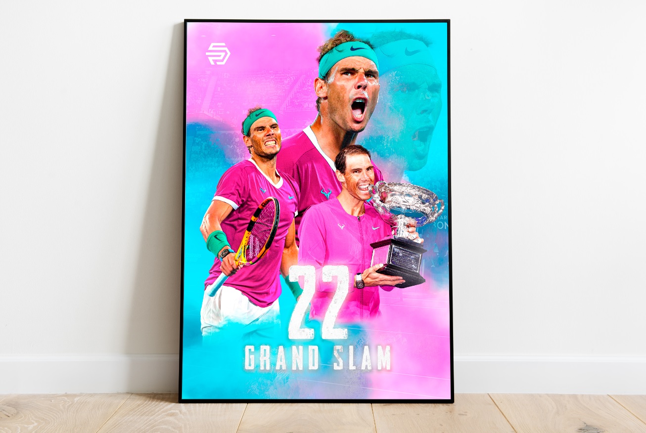 Rafa Nadal poster Grand Slam Open Australia 2022 frente a Medvedev