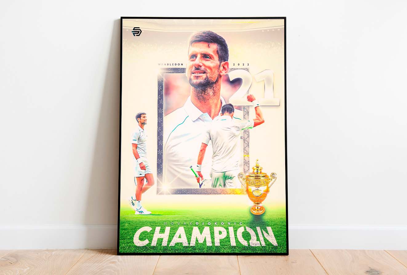 Djokovic Poster Wimbledon 2022