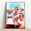 Roger Federer Poster Títulos Grand Slams Tenis