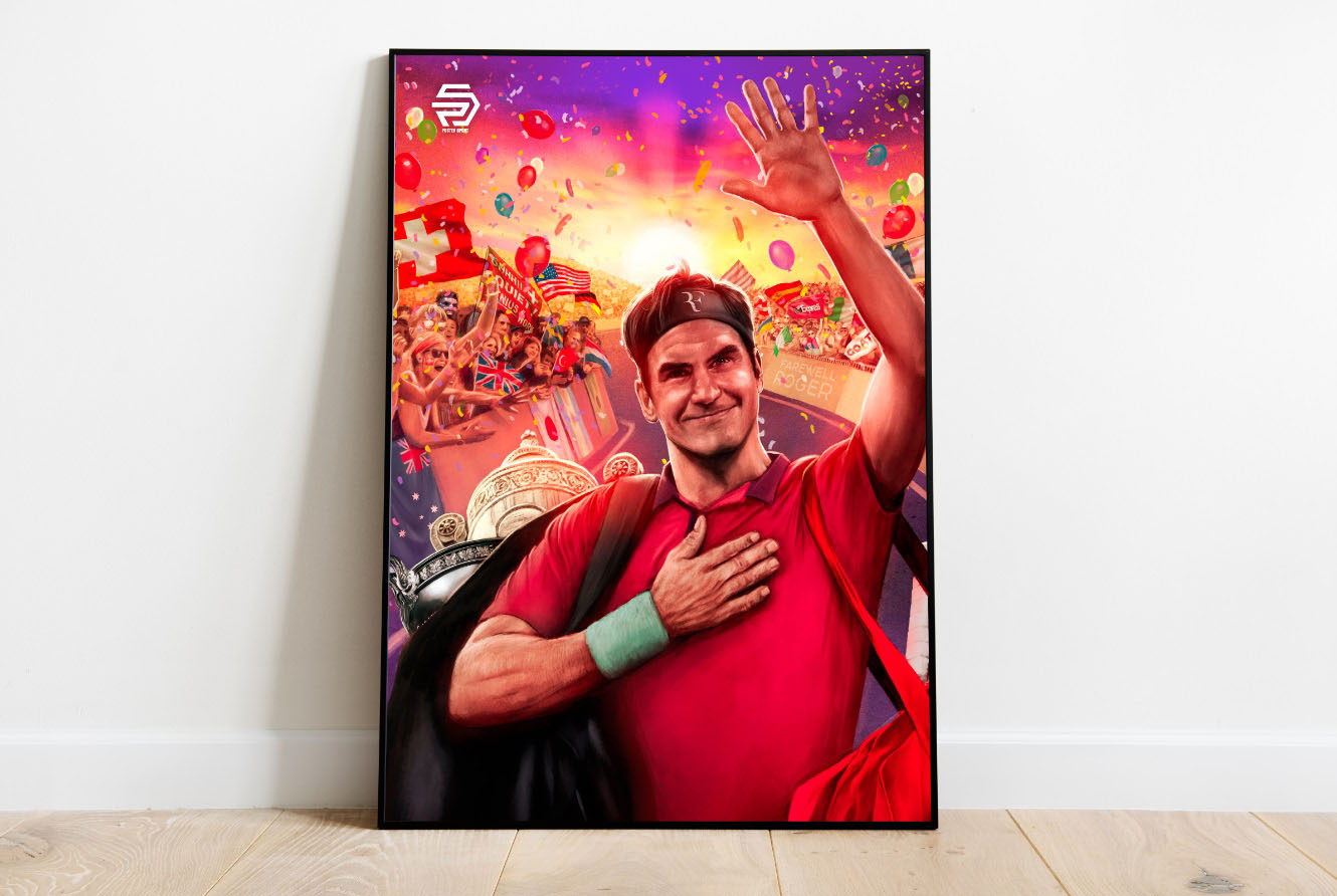 Roger Federer Poster Tenis Champion Retirada