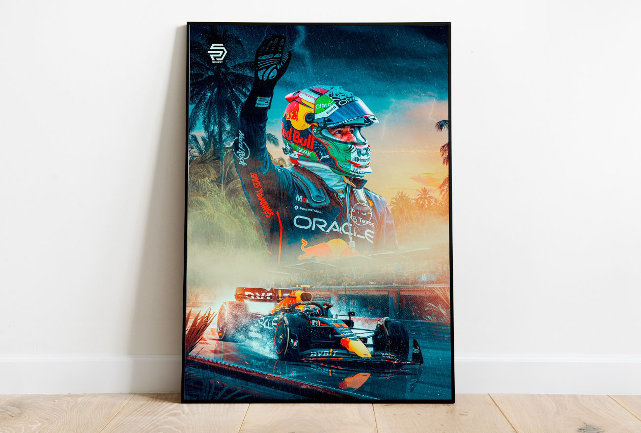 Poster Checo Pérez Red Bull Formula 1